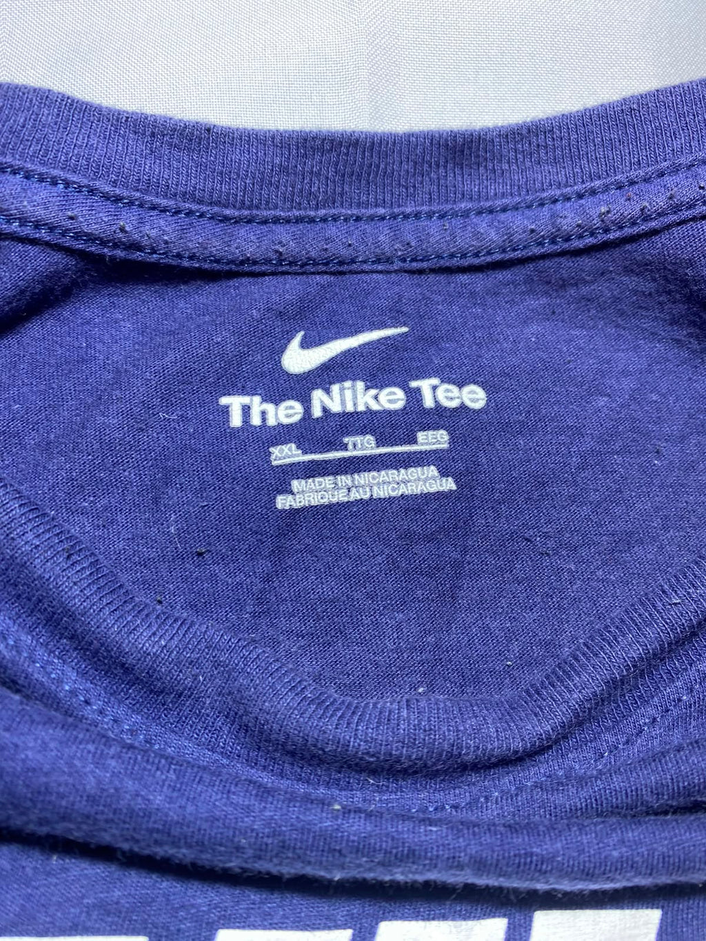 The Nike Tee Blue - Etiqueta talla XXL Made in Nicaragua