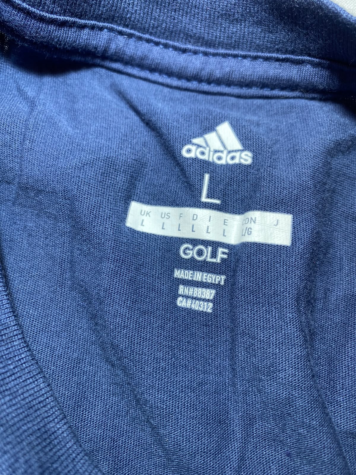 Adidas Golf Blue Tee - Etiqueta talla L