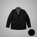 Guess Military Wool Coat - Vista frontal completa con chaleco interior