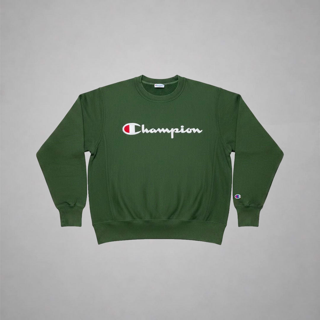 Champion Green Crewneck - vista frontal completa