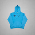 Champion Light Blue Hoodie - vista frontal completa