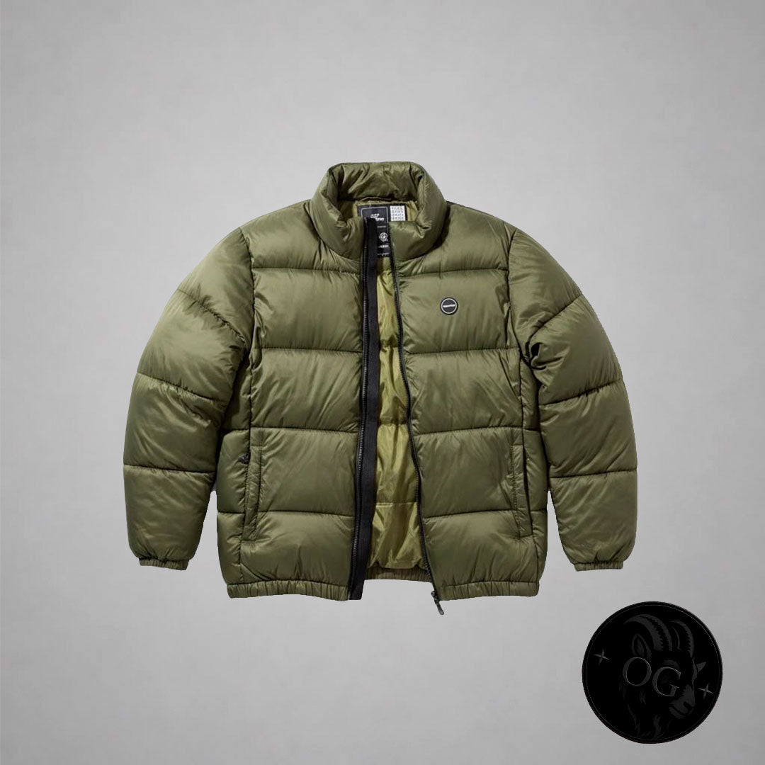 O'Neill Puffer Jacket - Vista frontal completa verde oliva